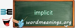 WordMeaning blackboard for implicit